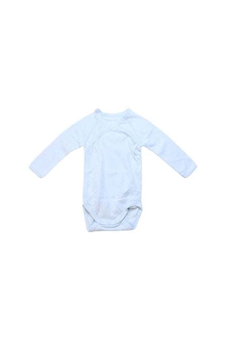 A Blue Long Sleeve Bodysuits from Petit Bateau in size 3-6M for neutral. (Front View)