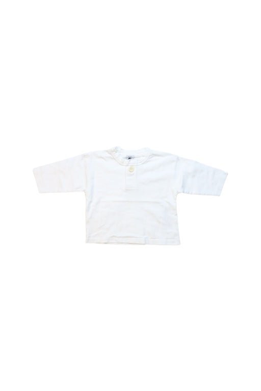 A White Long Sleeve T Shirts from Petit Bateau in size 0-3M for boy. (Front View)