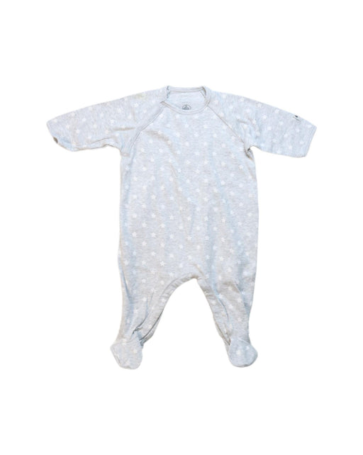 A White Onesies from Petit Bateau in size 0-3M for neutral. (Front View)