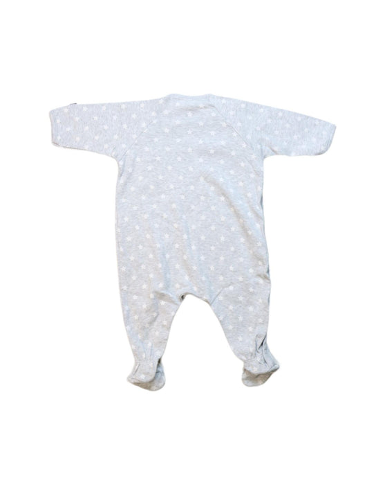 A White Onesies from Petit Bateau in size 0-3M for neutral. (Back View)