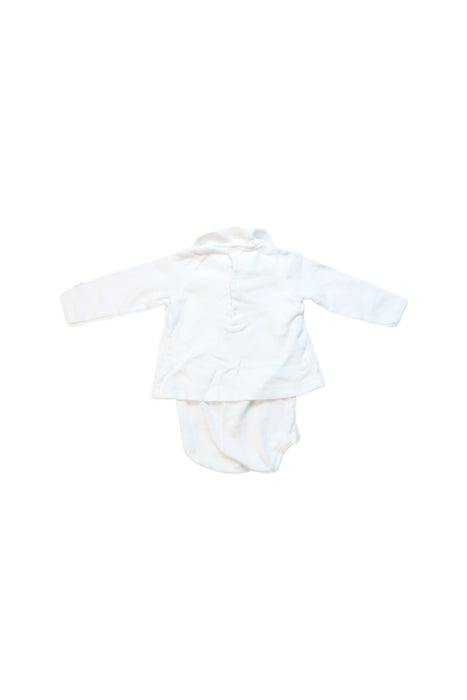 A White Long Sleeve Bodysuits from Petit Bateau in size 0-3M for boy. (Back View)