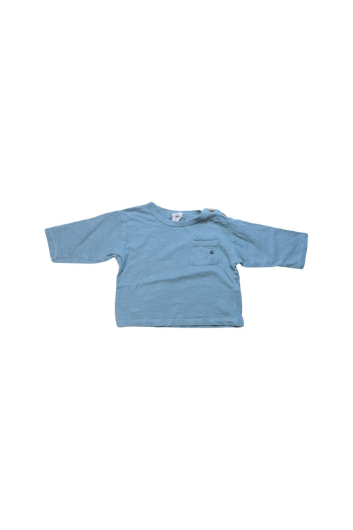 A Blue Long Sleeve T Shirts from Petit Bateau in size 3-6M for boy. (Front View)