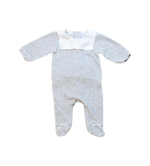 A Grey Onesies from Jacadi in size 0-3M for neutral. (Front View)