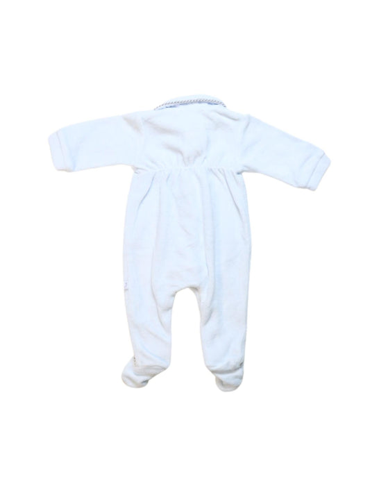A White Onesies from Jacadi in size 0-3M for neutral. (Back View)
