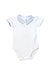 A White Short Sleeve Bodysuits from Jacadi in size 6-12M for boy. (Front View)