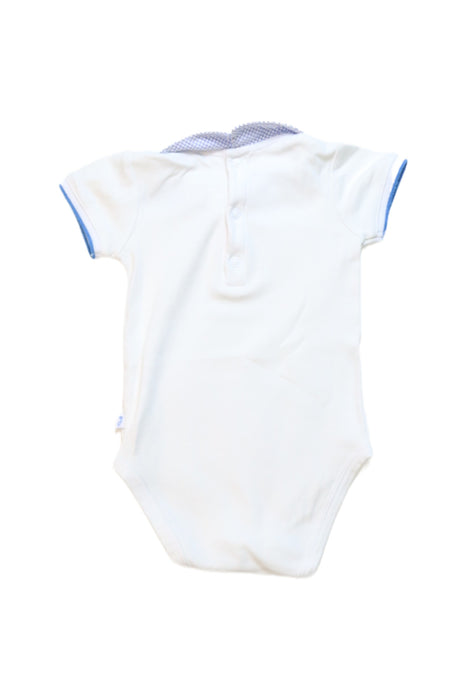 A White Short Sleeve Bodysuits from Jacadi in size 6-12M for boy. (Back View)