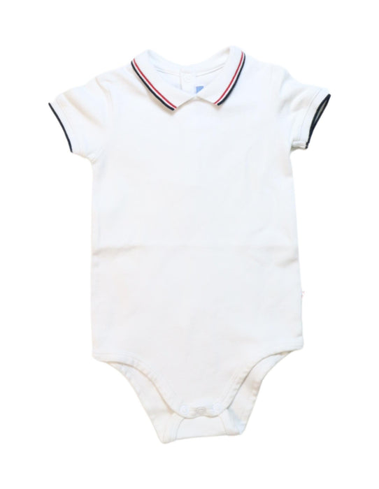 A White Short Sleeve Bodysuits from Jacadi in size 6-12M for boy. (Front View)