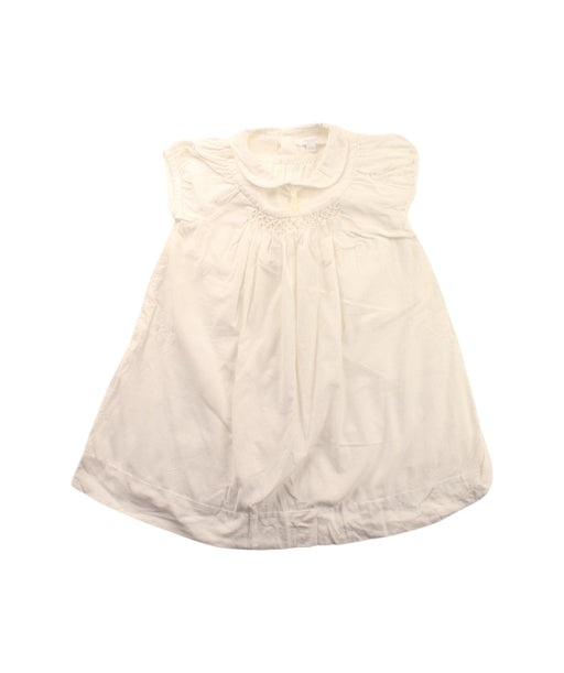A White Short Sleeve Dresses from Jacadi in size 6-12M for girl. (Front View)