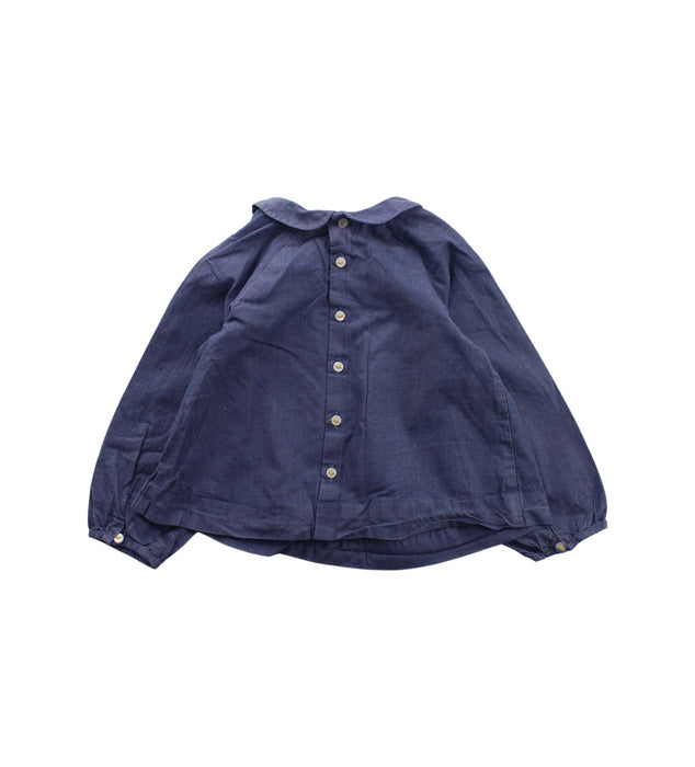 A Blue Long Sleeve Tops from Jacadi in size 2T for girl. (Back View)