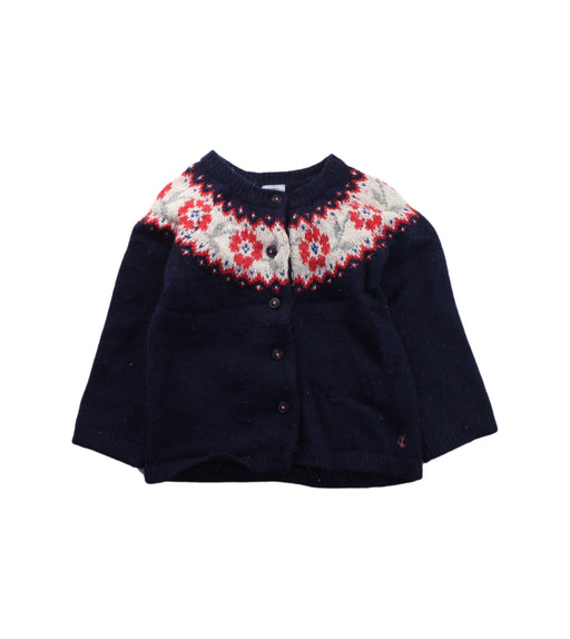 A Blue Cardigans from Petit Bateau in size 2T for girl. (Front View)