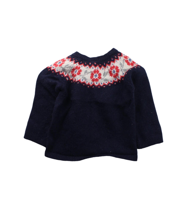 A Blue Cardigans from Petit Bateau in size 2T for girl. (Back View)