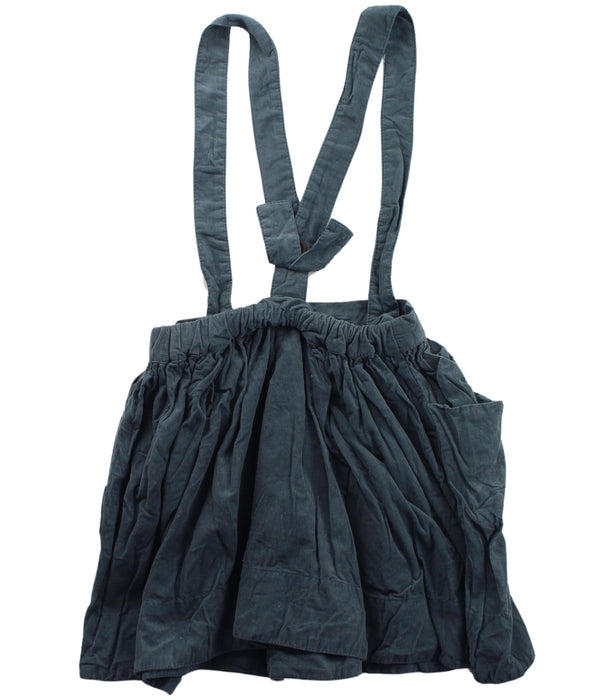 A Green Overall Dresses from Bonton in size 6T for girl. (Back View)