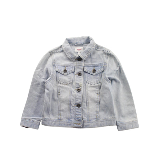 A Blue Lightweight Jackets from Seed in size 2T for girl. (Front View)