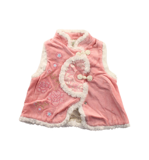 A Pink Dress Up Vests from Mides in size 6-12M for girl. (Front View)