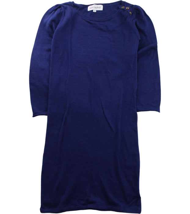 A Blue Sweater Dresses from Excuse My French in size 4T for girl. (Front View)