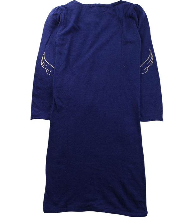 A Blue Sweater Dresses from Excuse My French in size 4T for girl. (Back View)