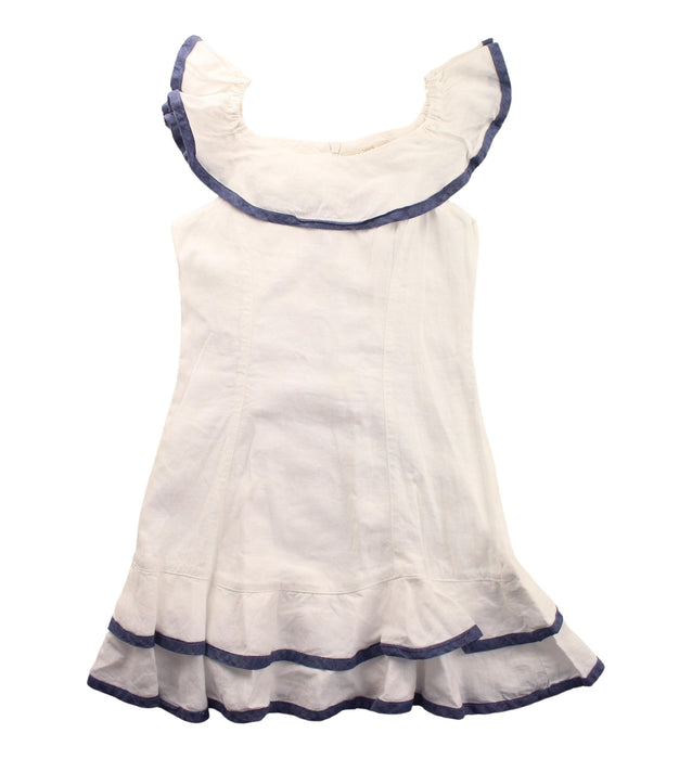 A White Sleeveless Dresses from 100% Capri in size 6T for girl. (Front View)