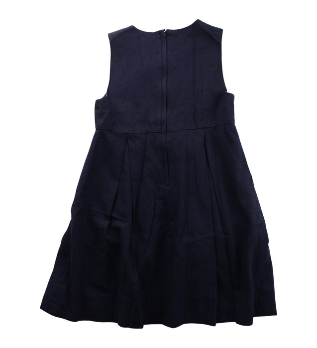 A Blue Sleeveless Dresses from Familiar in size 5T for girl. (Back View)