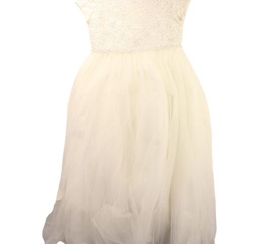 A White Short Sleeve Dresses from Joan Calabrese in size 5T for girl. (Front View)