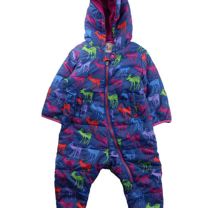 A Blue Snowsuits from Hatley in size 12-18M for boy. (Front View)