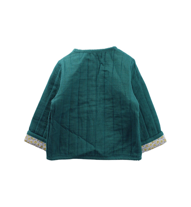 A Green Cardigans from Moulin Roty in size 0-3M for girl. (Back View)