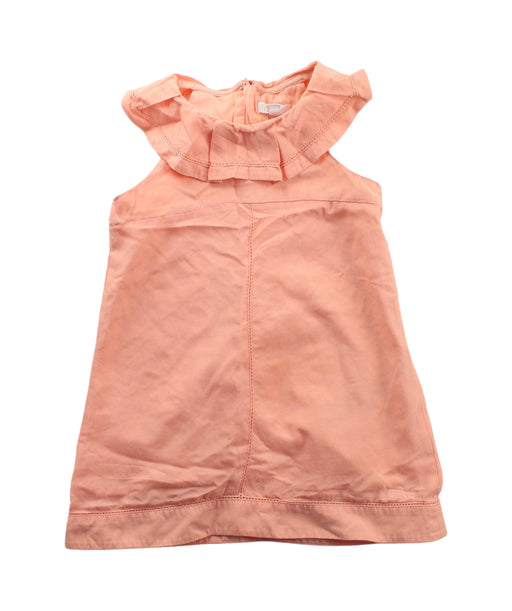 A Peach Sleeveless Dresses from Chloe in size 6-12M for girl. (Front View)