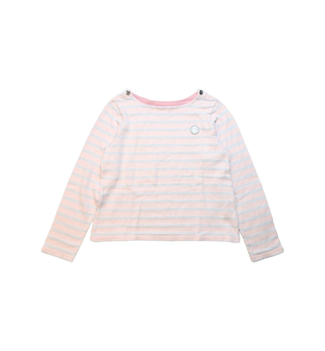 A Pink Long Sleeve Tops from Petit Bateau in size 8Y for girl. (Front View)