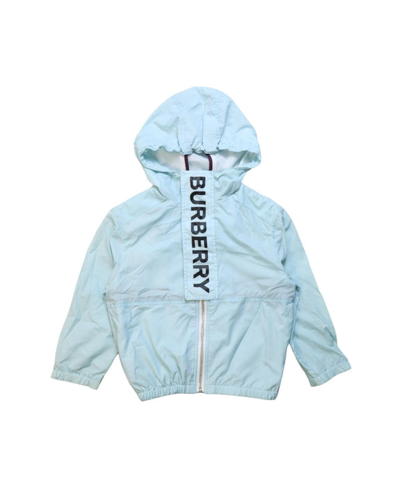 A Blue Lightweight Jackets from Burberry in size 3T for boy. (Front View)