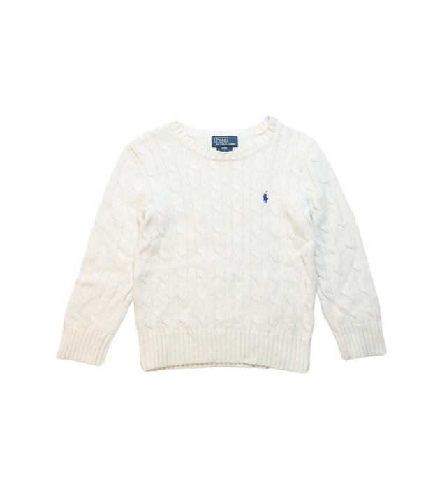A Ivory Knit Sweaters from Polo Ralph Lauren in size 4T for boy. (Front View)