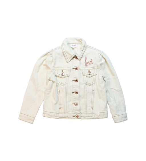 A White Lightweight Jackets from Seed in size 4T for girl. (Front View)