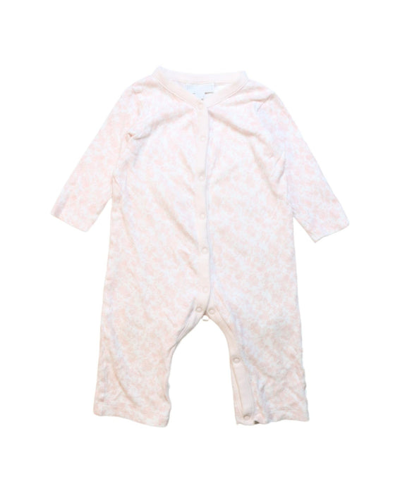 A Pink Long Sleeve Jumpsuits from The Little White Company in size 6-12M for girl. (Front View)