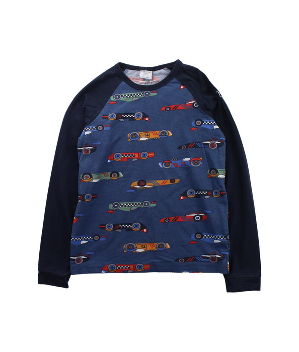 A Blue Long Sleeve T Shirts from Polarn O. Pyret in size 6T for boy. (Front View)