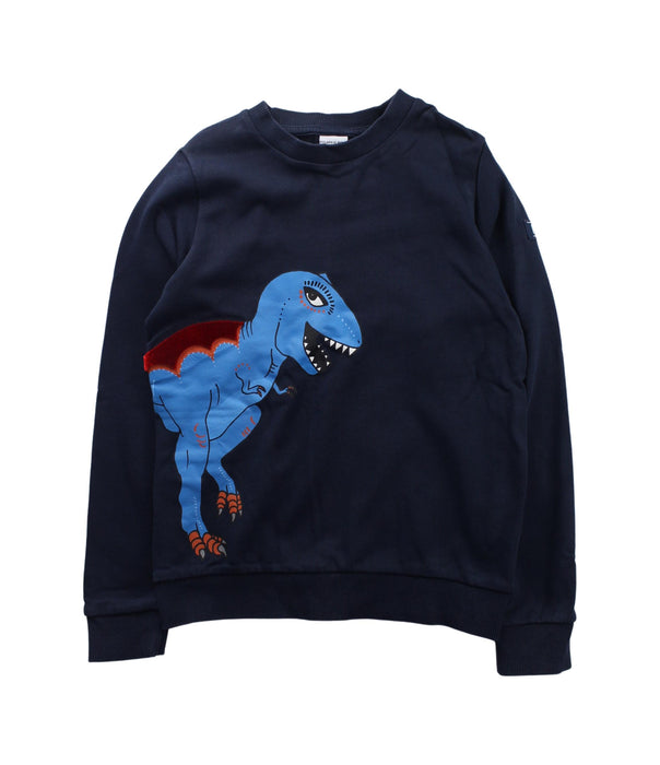 A Blue Crewneck Sweatshirts from Polarn O. Pyret in size 6T for boy. (Front View)