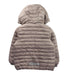 A Taupe Puffer/Quilted Jackets from Polarn O. Pyret in size 3T for girl. (Back View)