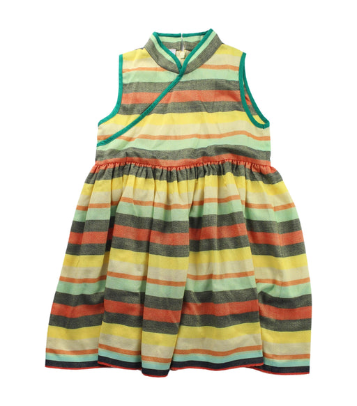 A Yellow Sleeveless Dresses from Little Islanders in size 6T for girl. (Front View)