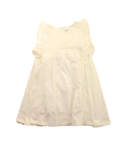 A White Sleeveless Dresses from Petit Bateau in size 4T for girl. (Front View)