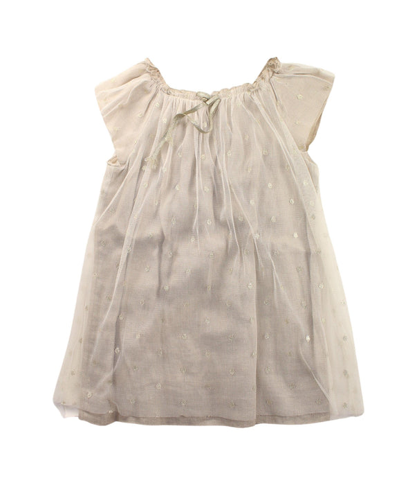 A Beige Short Sleeve Dresses from Bonpoint in size 4T for girl. (Back View)