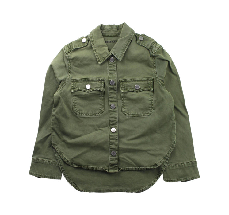 A Green Lightweight Jackets from Zadig & Voltaire in size 6T for boy. (Front View)