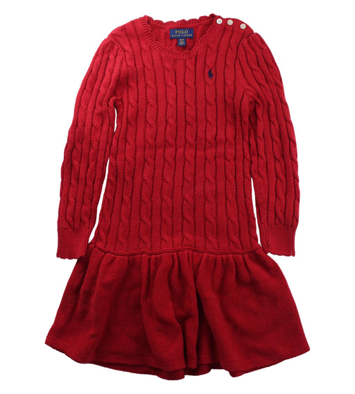 A Red Sweater Dresses from Polo Ralph Lauren in size 4T for girl. (Front View)