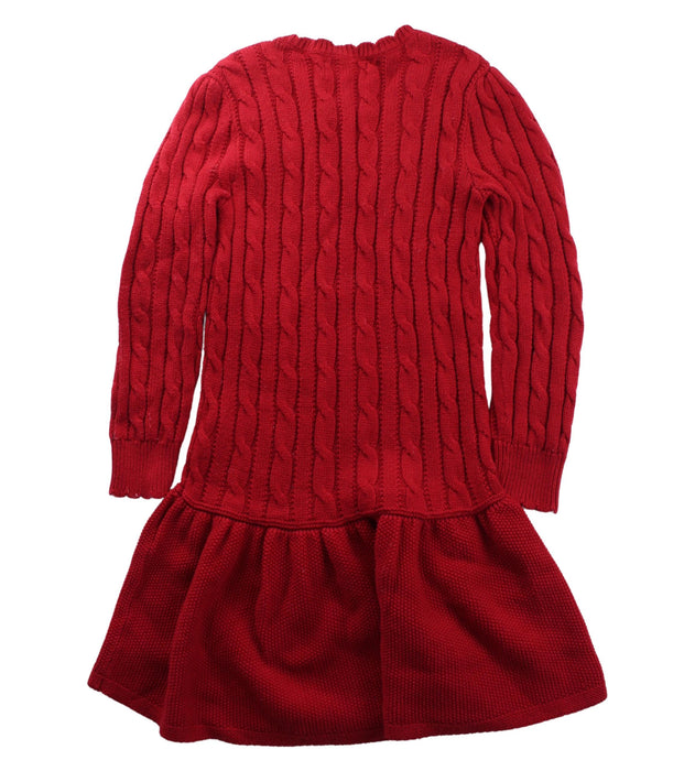 A Red Sweater Dresses from Polo Ralph Lauren in size 4T for girl. (Back View)