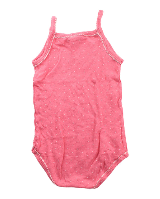 A Pink Sleeveless Bodysuits from Petit Bateau in size 6-12M for girl. (Back View)