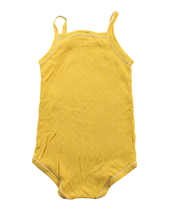 A Yellow Sleeveless Bodysuits from Petit Bateau in size 6-12M for girl. (Back View)