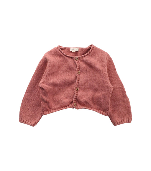 A Peach Cardigans from Gocco in size 6-12M for girl. (Front View)