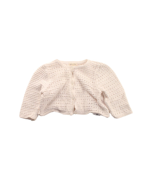 A White Cardigans from Gocco in size 6-12M for girl. (Front View)