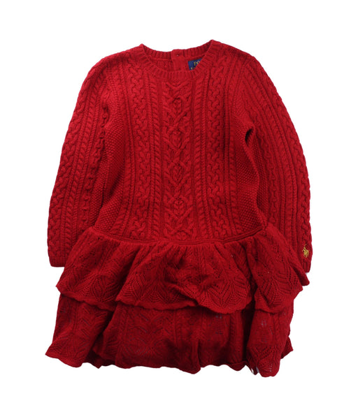 A Red Sweater Dresses from Polo Ralph Lauren in size 2T for girl. (Front View)