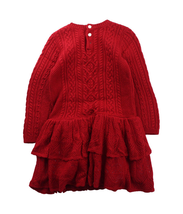 A Red Sweater Dresses from Polo Ralph Lauren in size 2T for girl. (Back View)