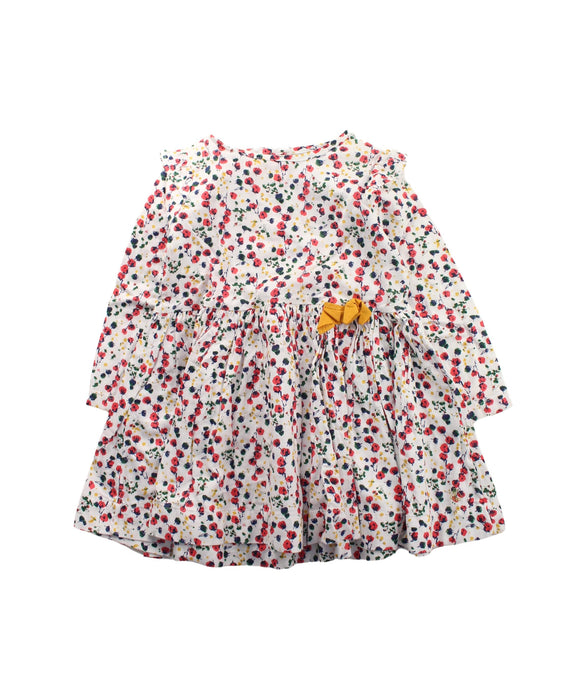 Petit Bateau Girls White & Floral Cotton Dress (3 Year) Petit Bateau Girls White & Floral Cotton Dress (3 Year)