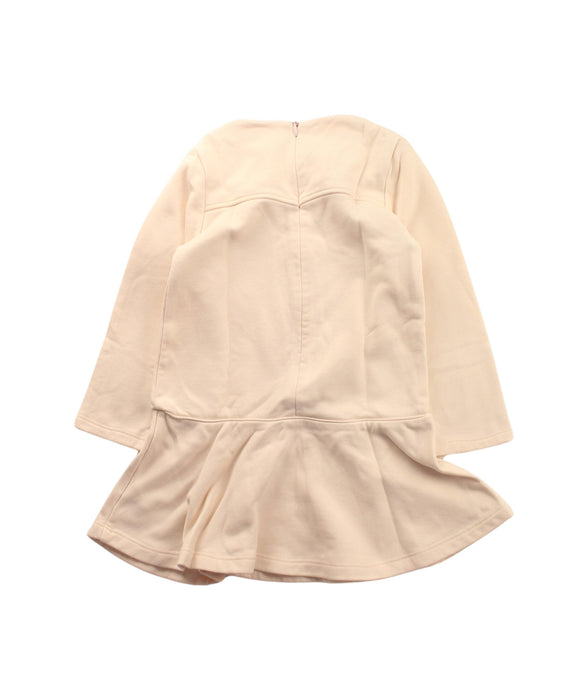 A Beige Long Sleeve Dresses from Chloe in size 3T for girl. (Back View)