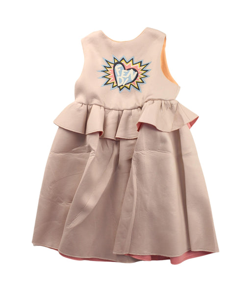 A Beige Sleeveless Dresses from Fendi in size 2T for girl. (Front View)