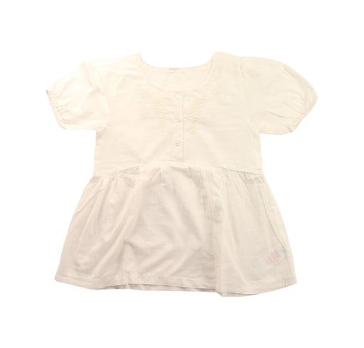 A White Short Sleeve Dresses from Purebaby in size 4T for girl. (Front View)